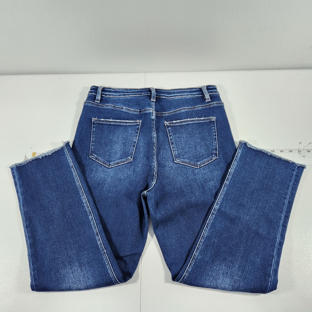 Vervet Blue High Rise Straight Leg Raw Hem Jeans Dark Wash Size 32 T5354‎ - Picture 2 of 9